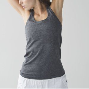 Lululemon Swiftly Tech Racerback Tank Top Heathered Black Gray Seamless Size 6